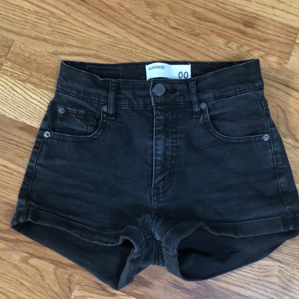 Black jeans shorts